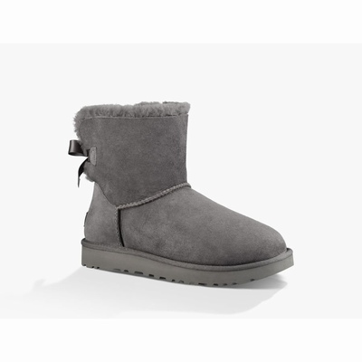 Botas UGG Mini Bailey Bow II Mulher Cinzentas | PT-JWXSG